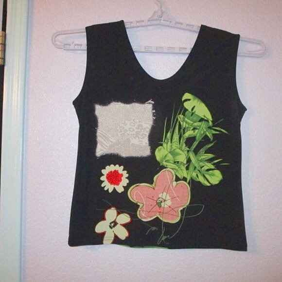 VALENTINA White TIGER Twin Set Size M RHINESTONES 2 Piece TOP & JACKET Vintage - Picture 4 of 12